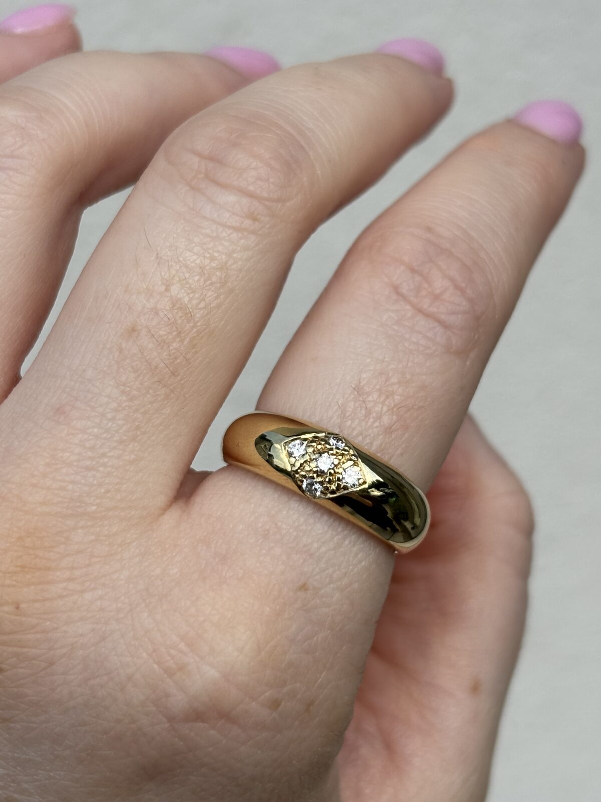 18ct Yellow Gold Diamond Dome Ring view 2
