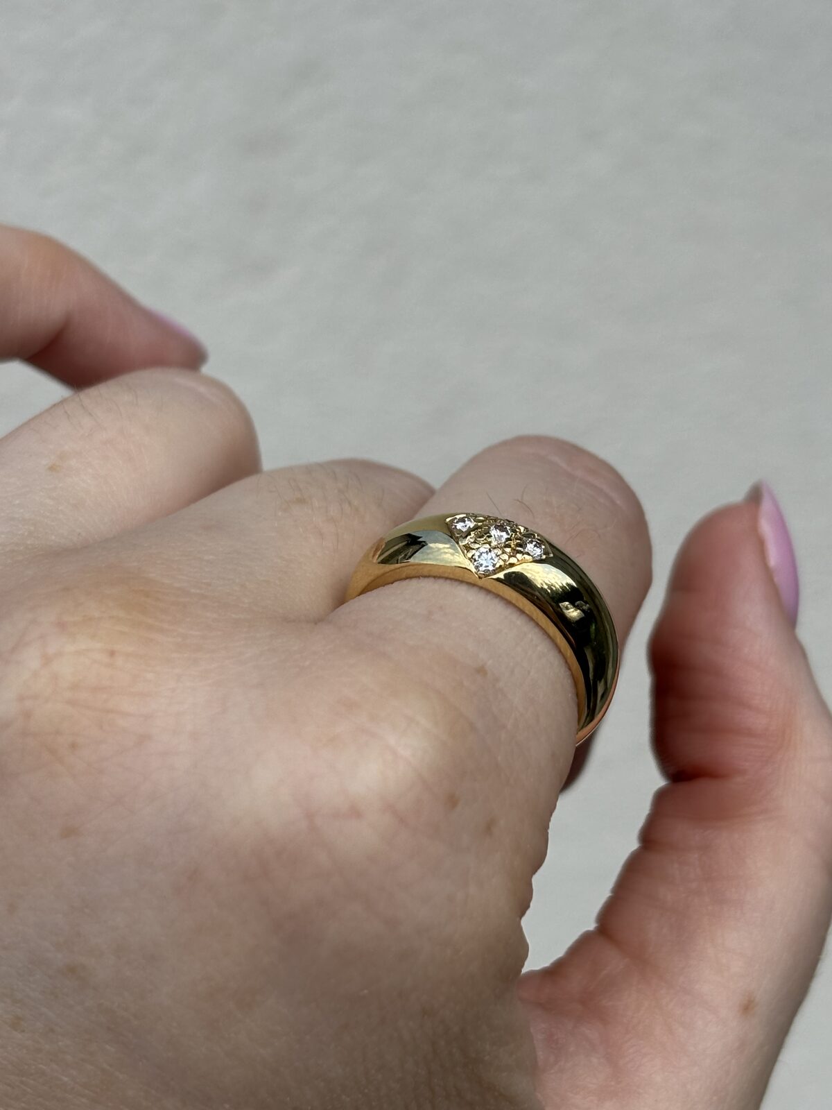 18ct Yellow Gold Diamond Dome Ring view 3