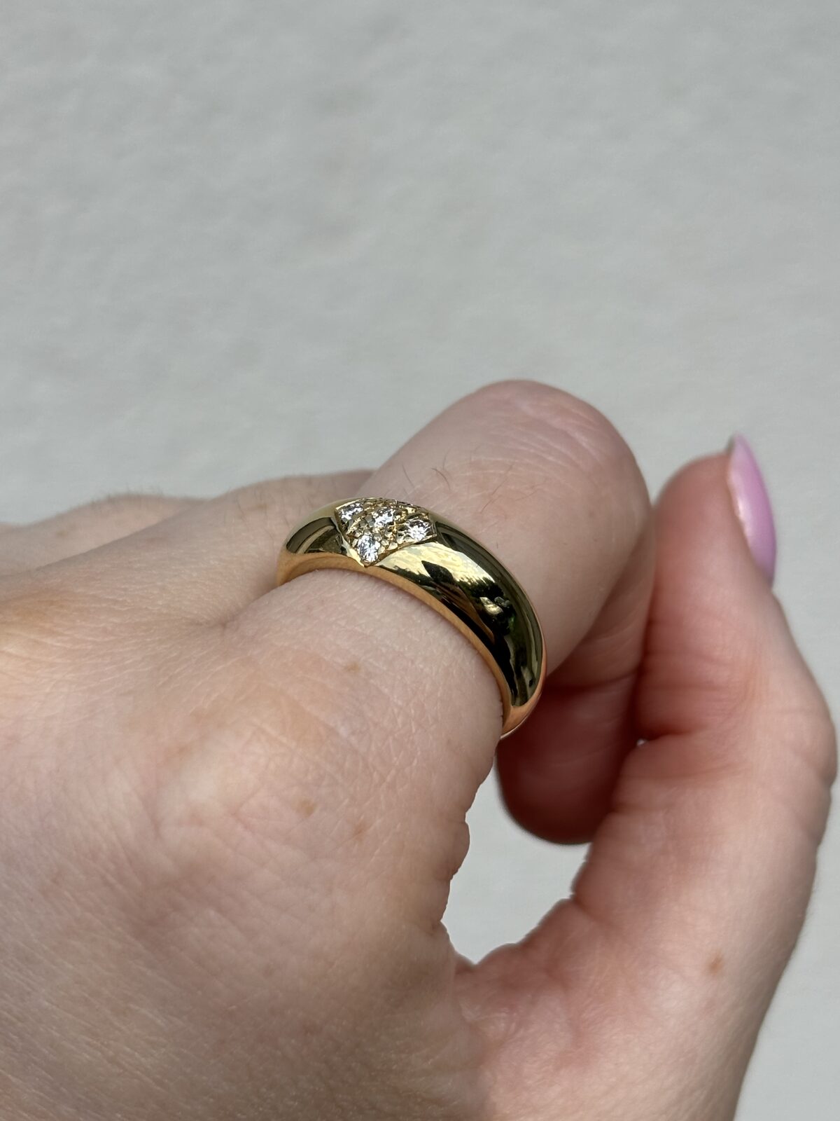18ct Yellow Gold Diamond Dome Ring view 4
