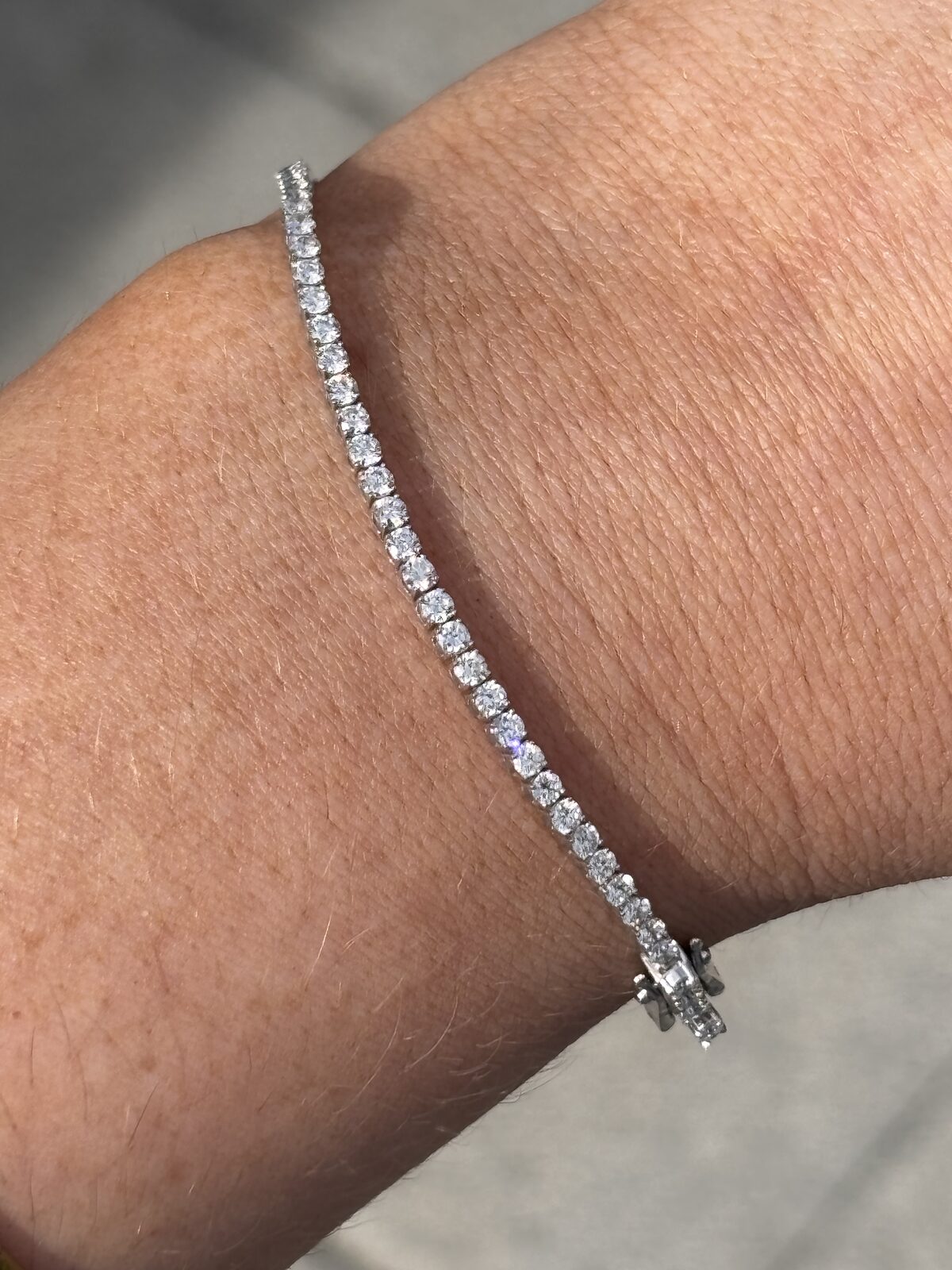 10ct White Gold Lab Diamond Tennis Bracelet