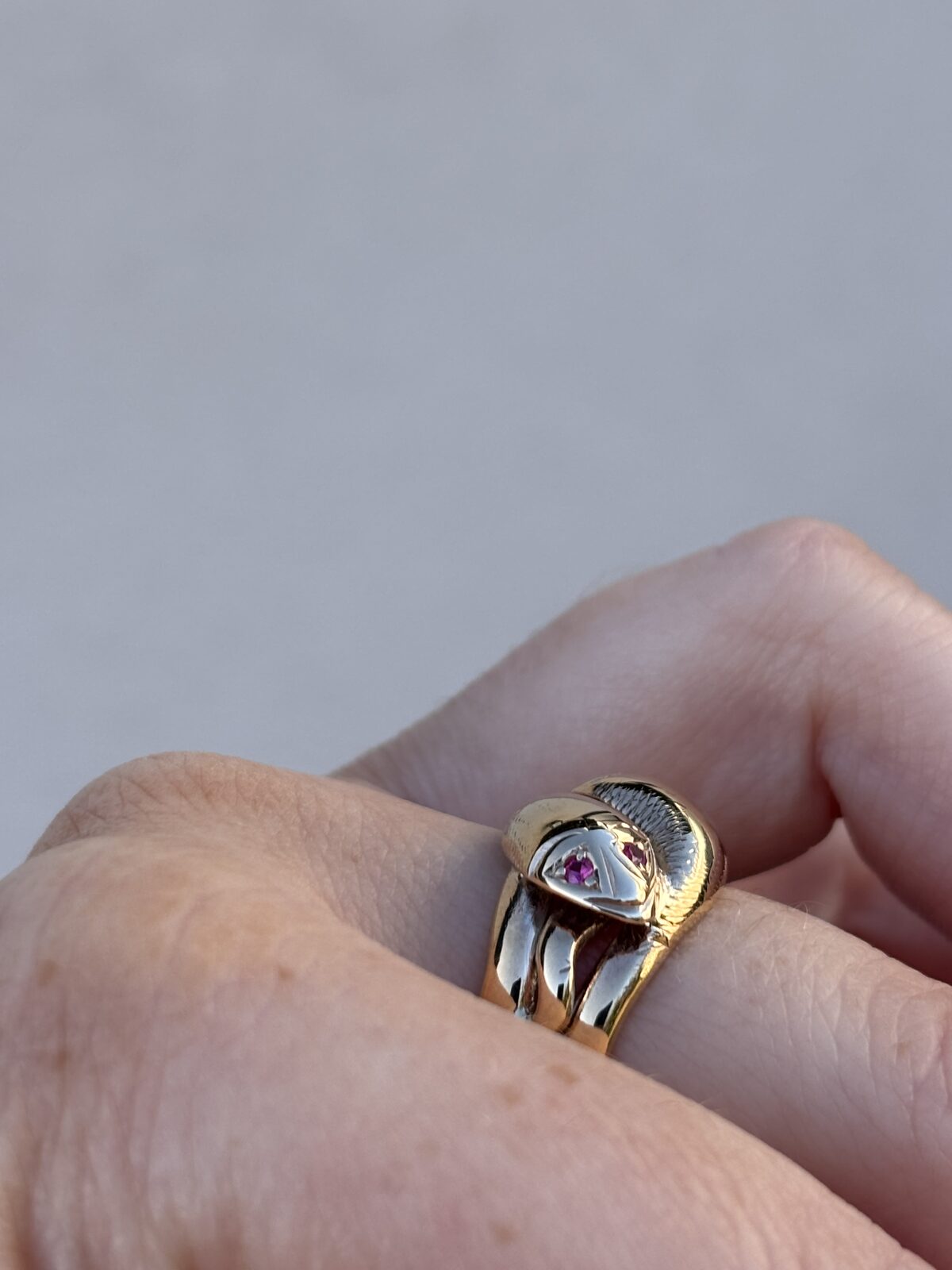 9ct Yellow Gold Ruby Double Serpent Ring view 4