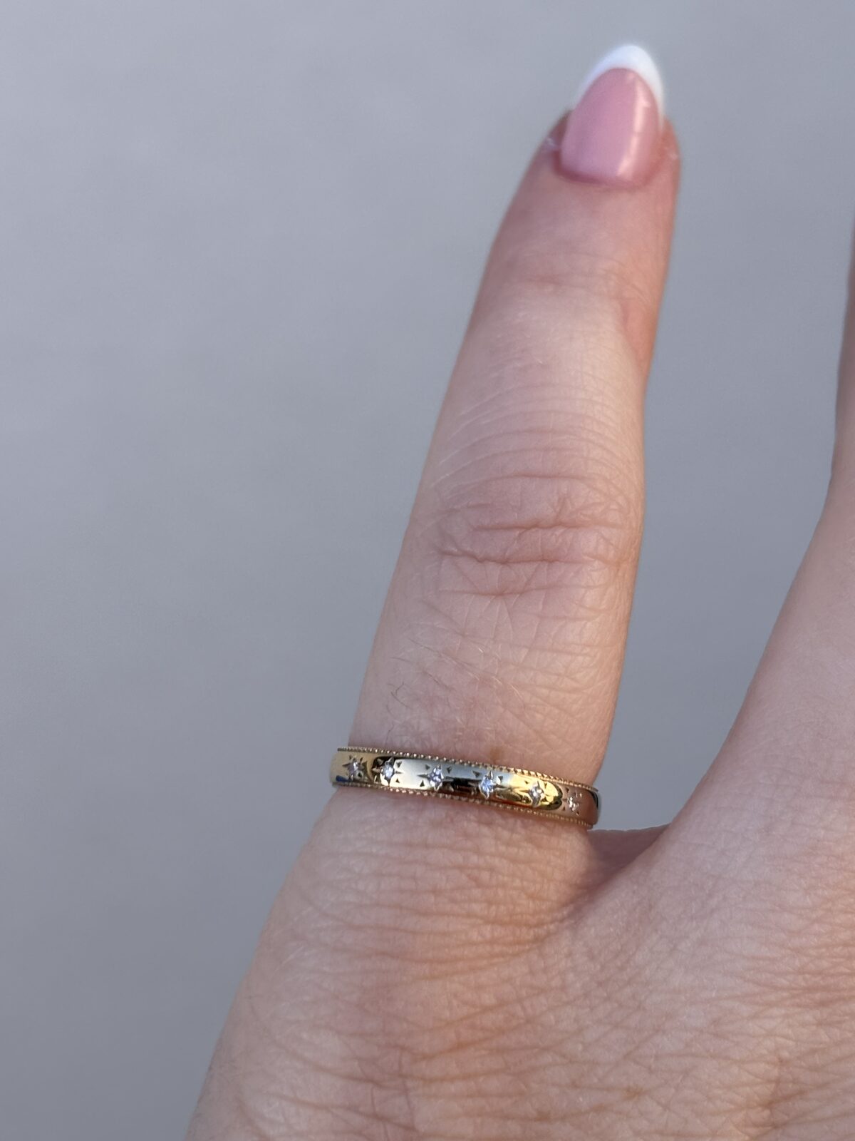 9ct Yellow Gold Star-set Diamond Band view 2