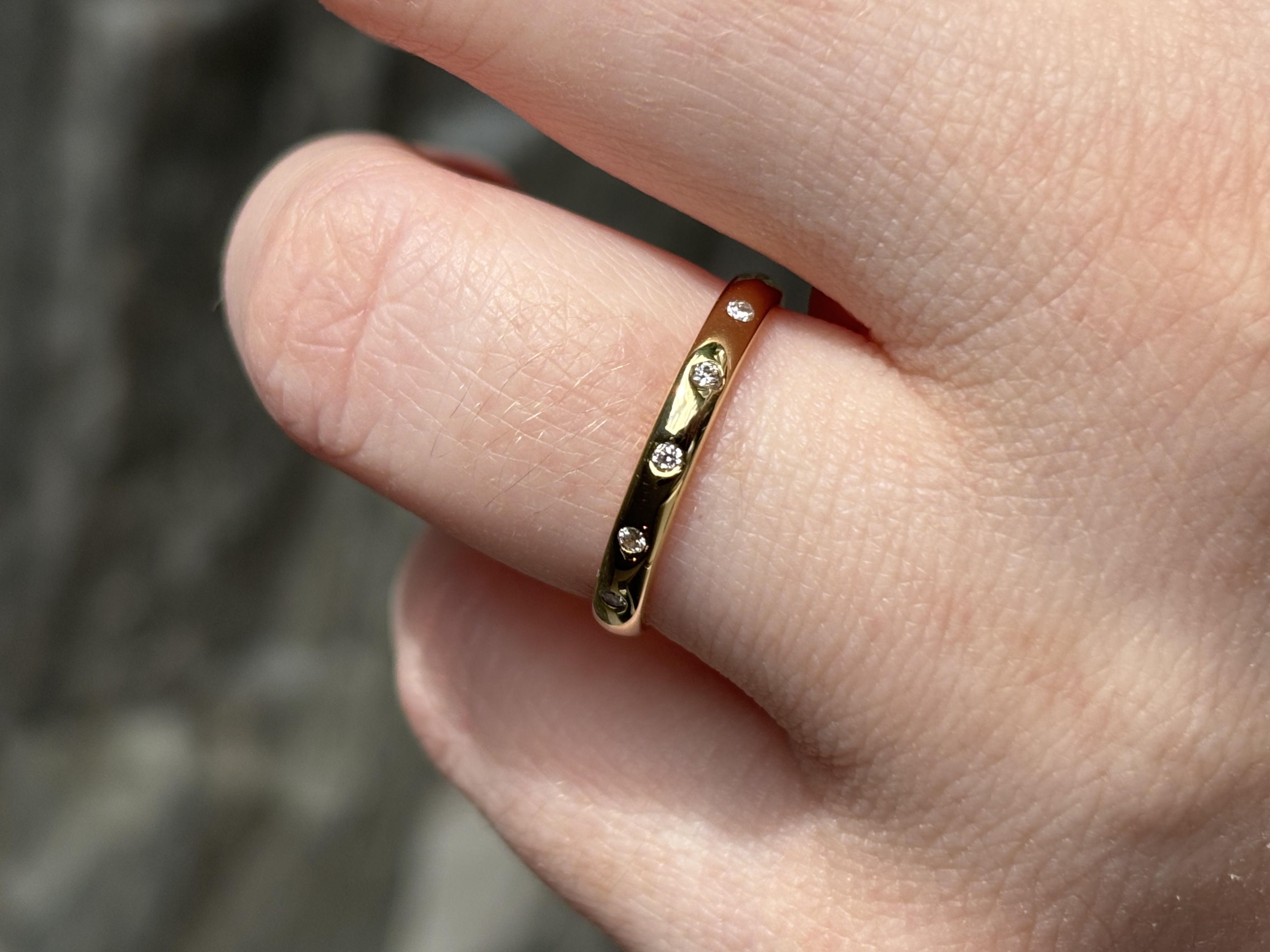 18ct Yellow Gold Flush-set Diamond Band view 2
