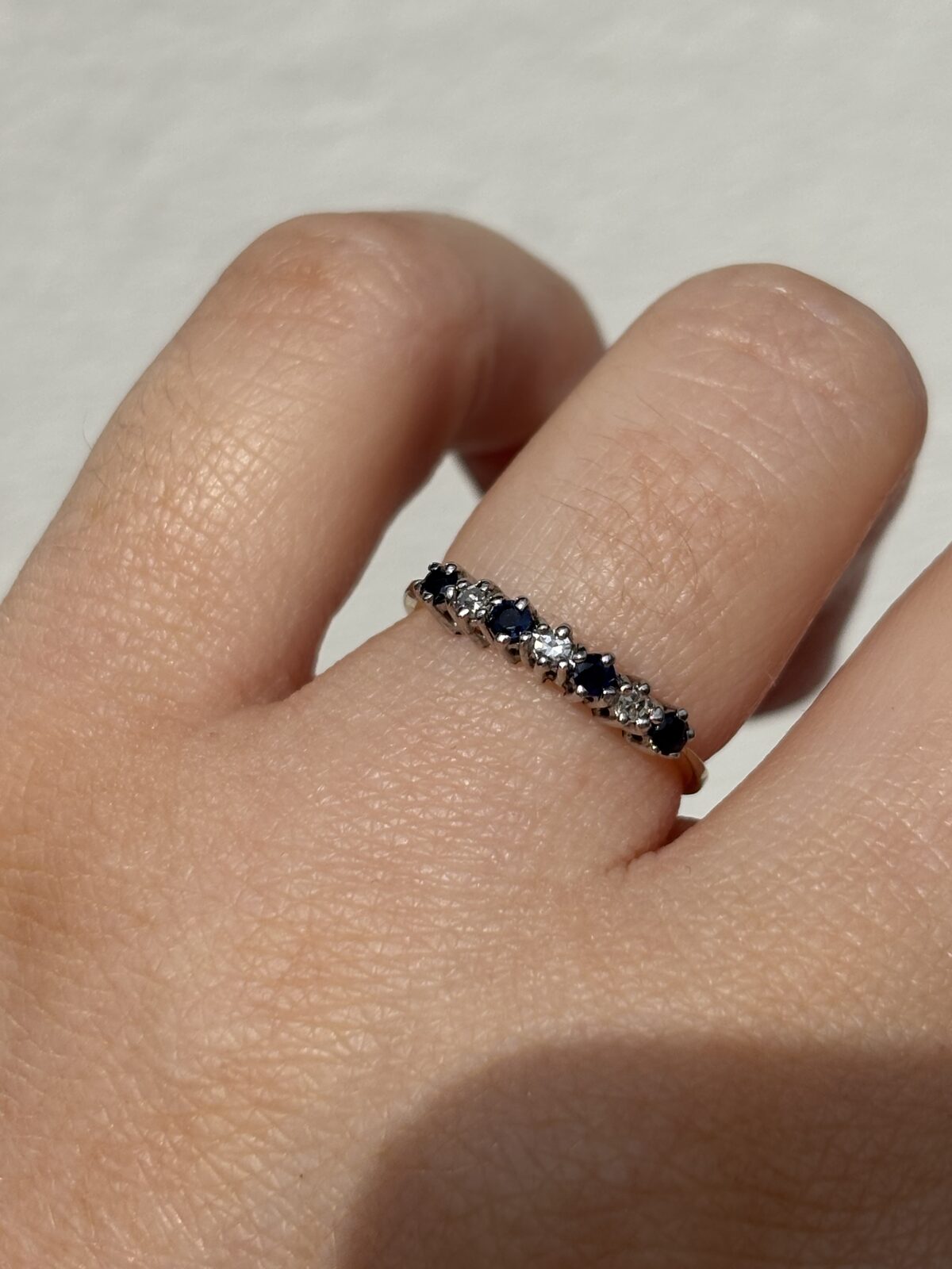 9ct Yellow Gold Sapphire and Diamond Band view 2
