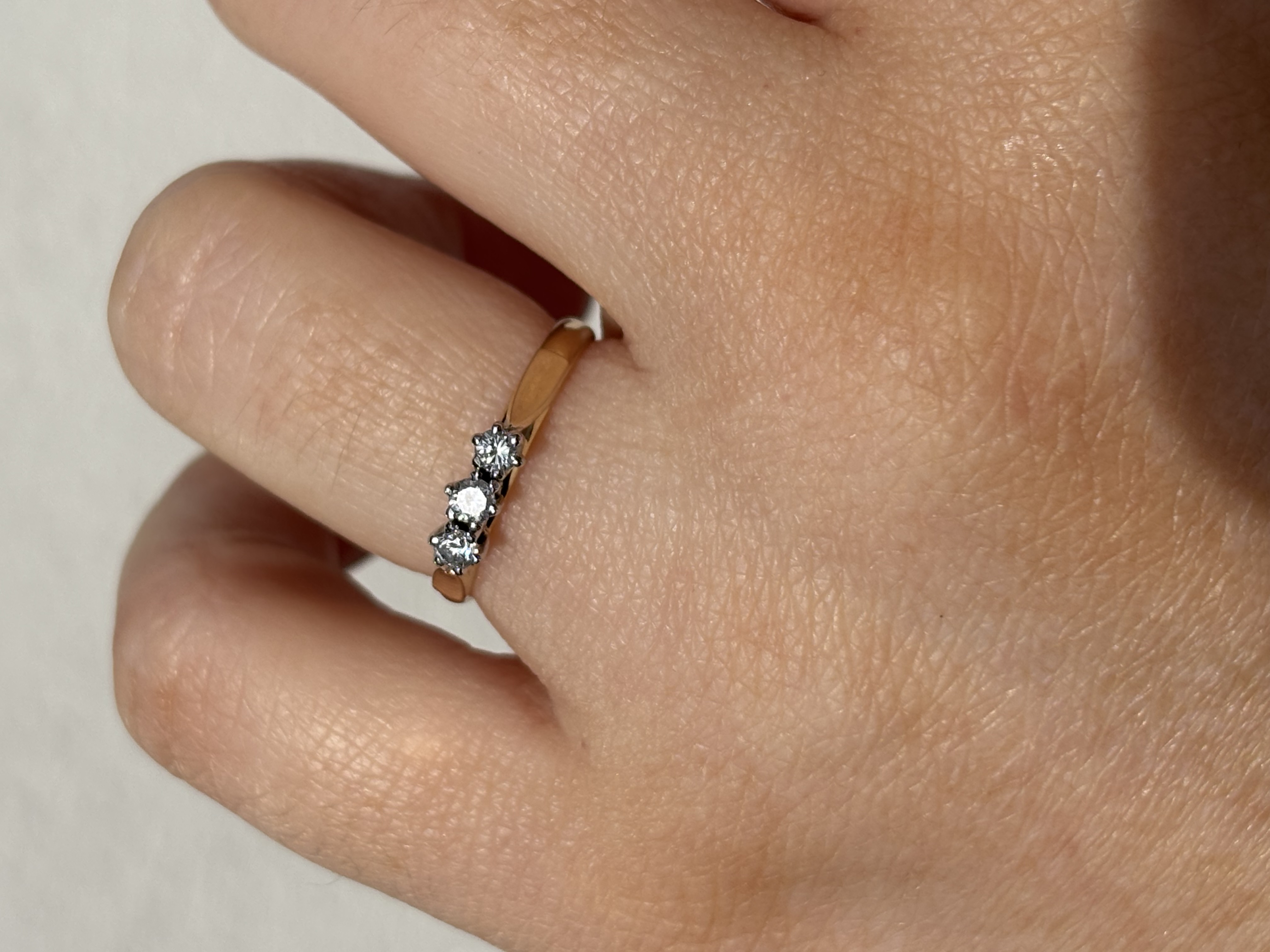 9ct Yellow Gold Diamond Trilogy view 4