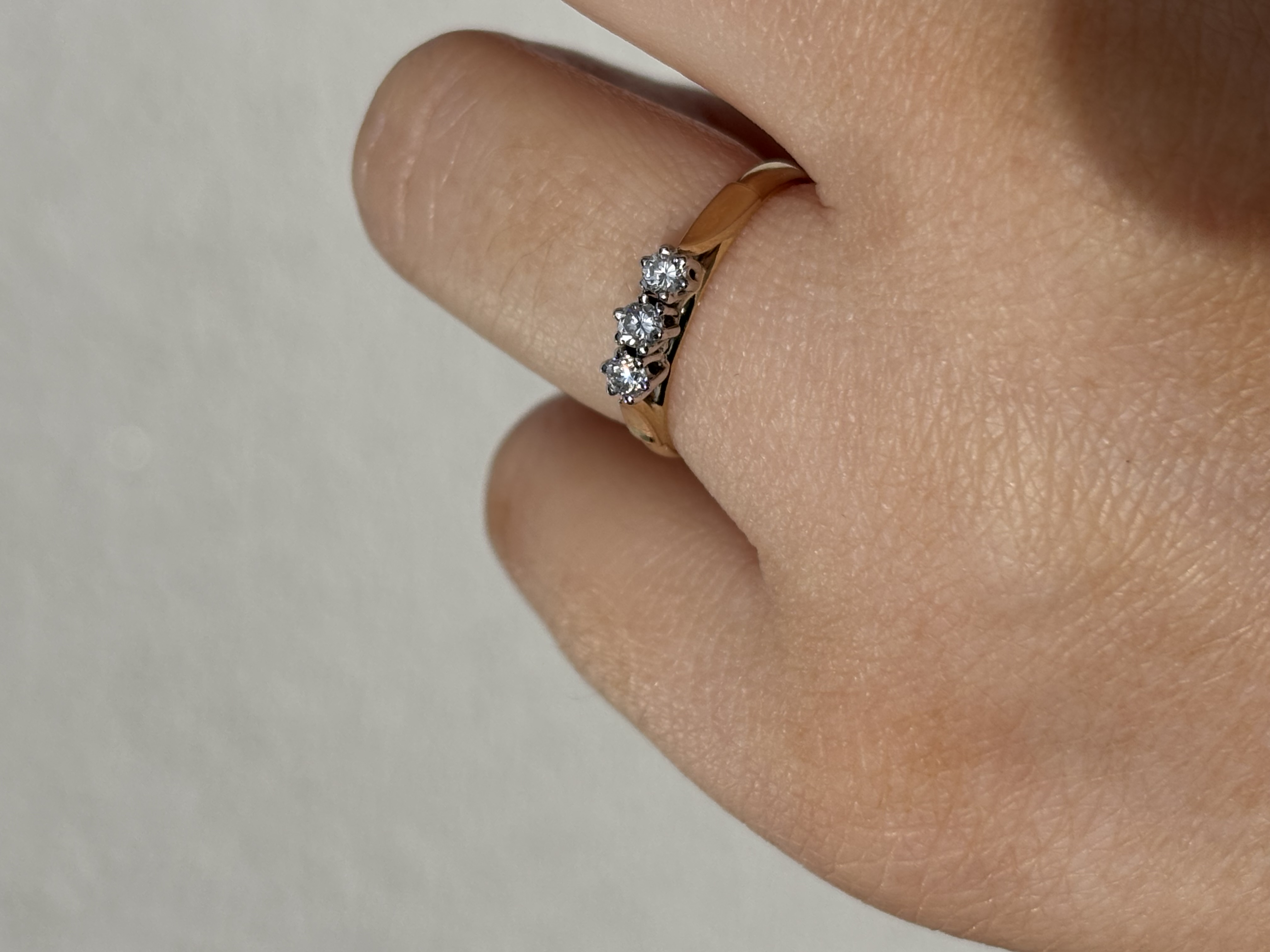 9ct Yellow Gold Diamond Trilogy view 3