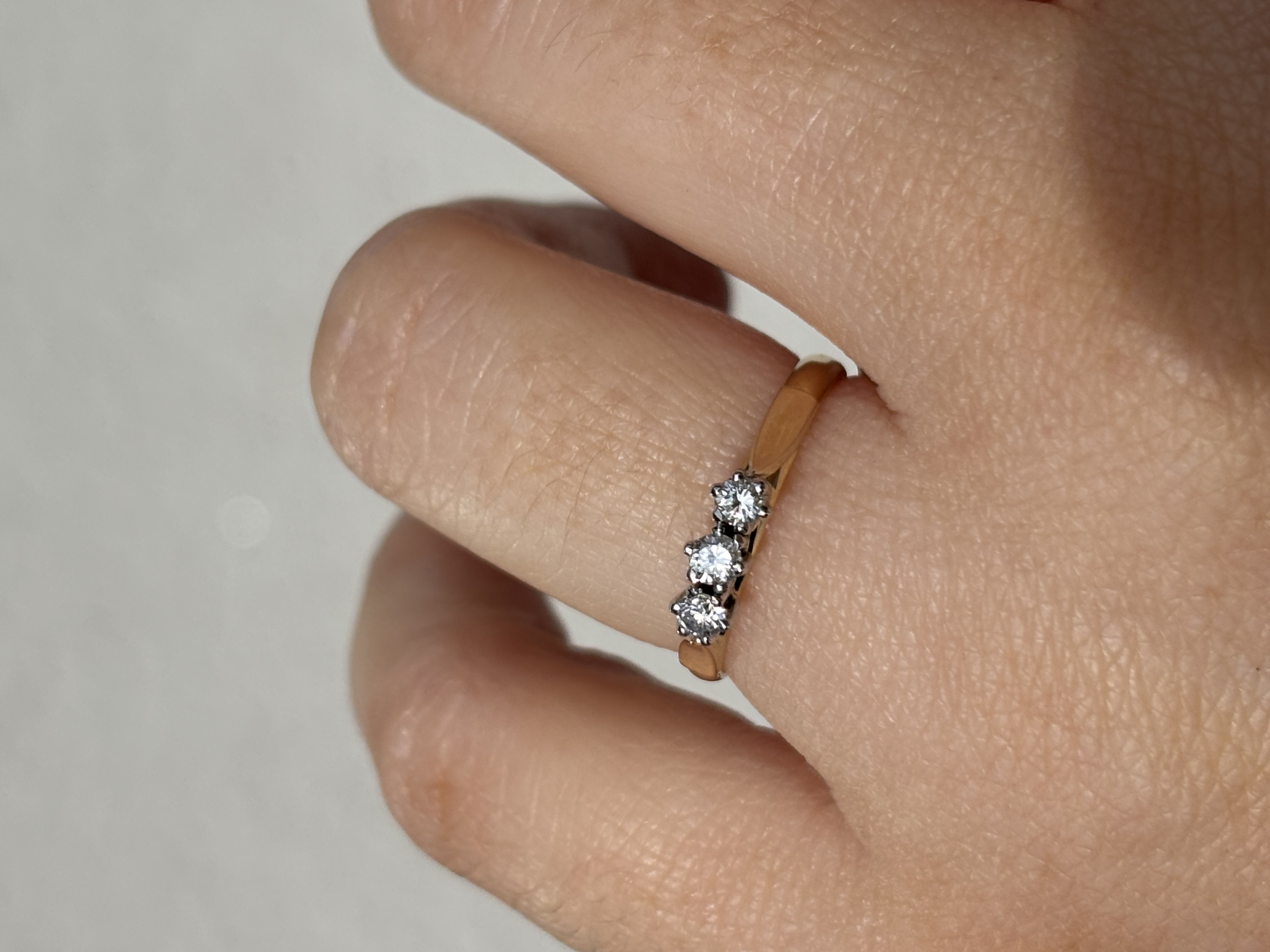 9ct Yellow Gold Diamond Trilogy view 2