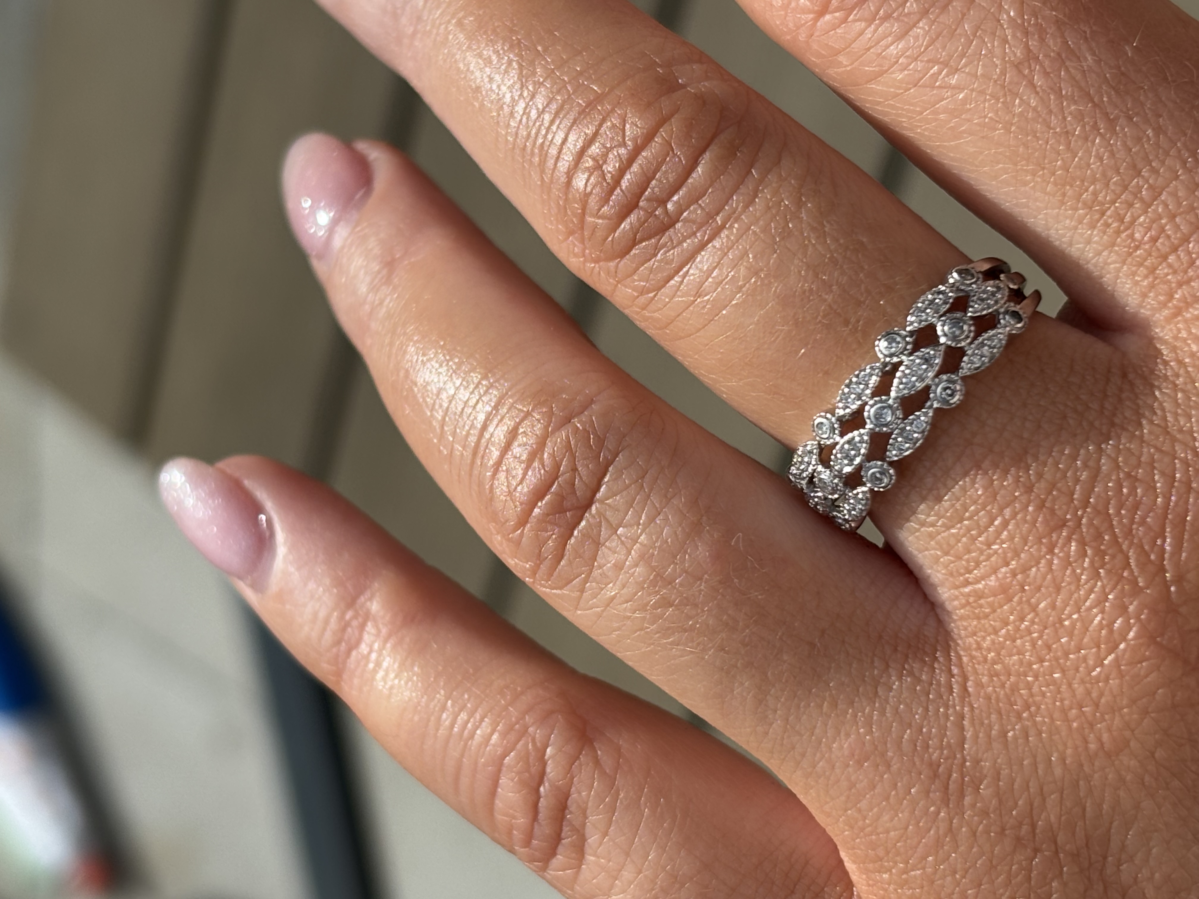 9ct White Gold Diamond Half-eternity Ring view 4