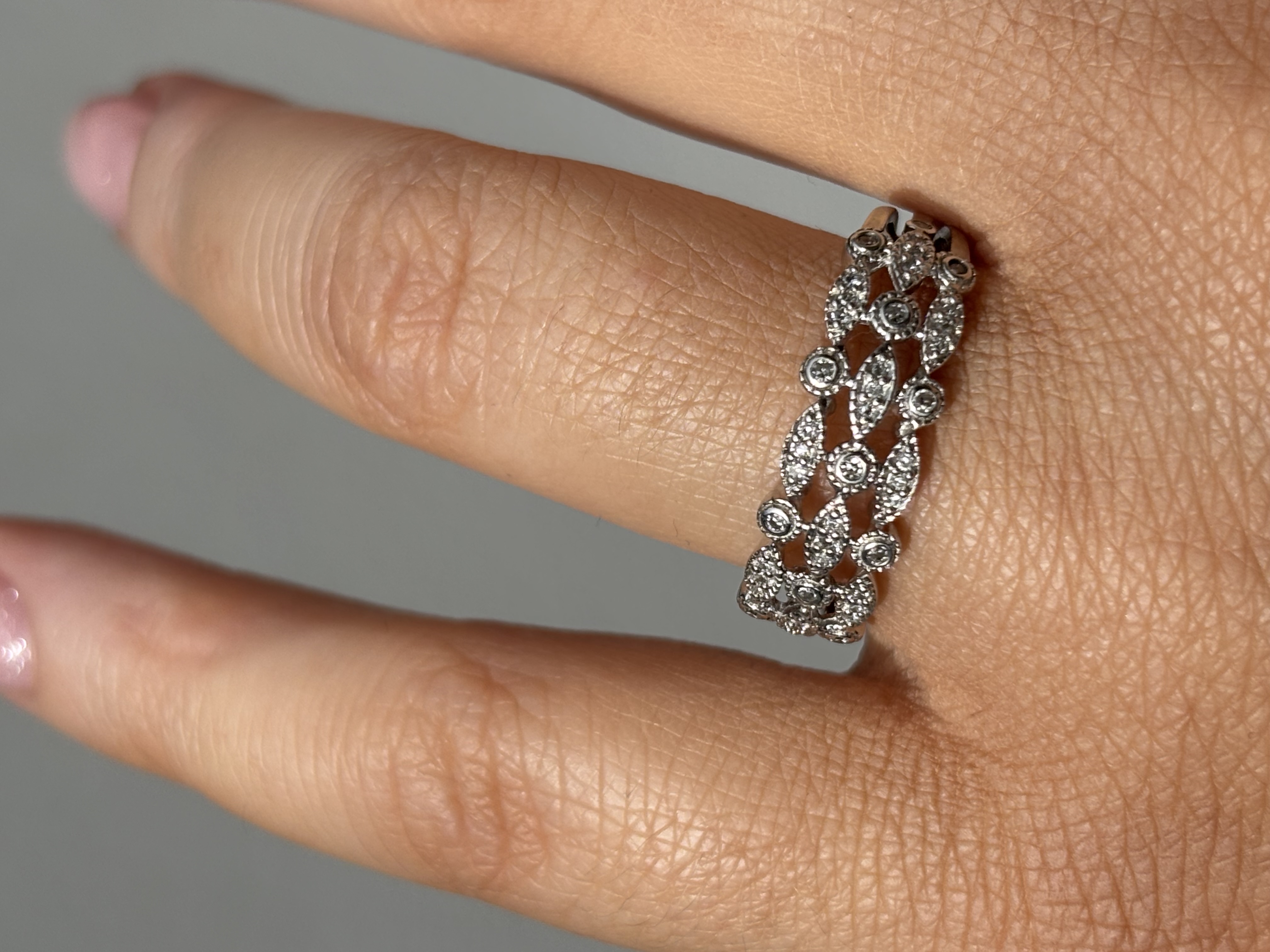 9ct White Gold Diamond Half-eternity Ring view 3