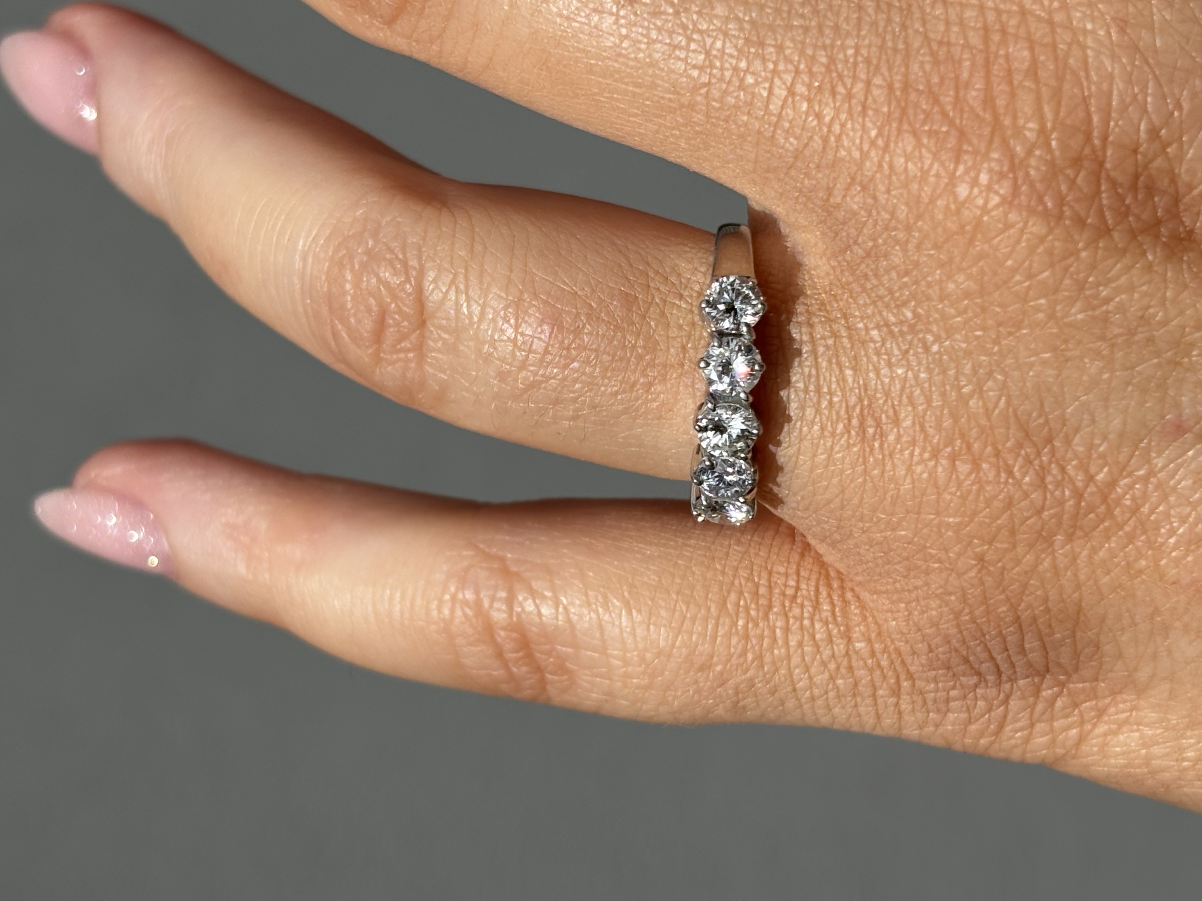 18ct White Gold Diamond Five Stone Ring view 5