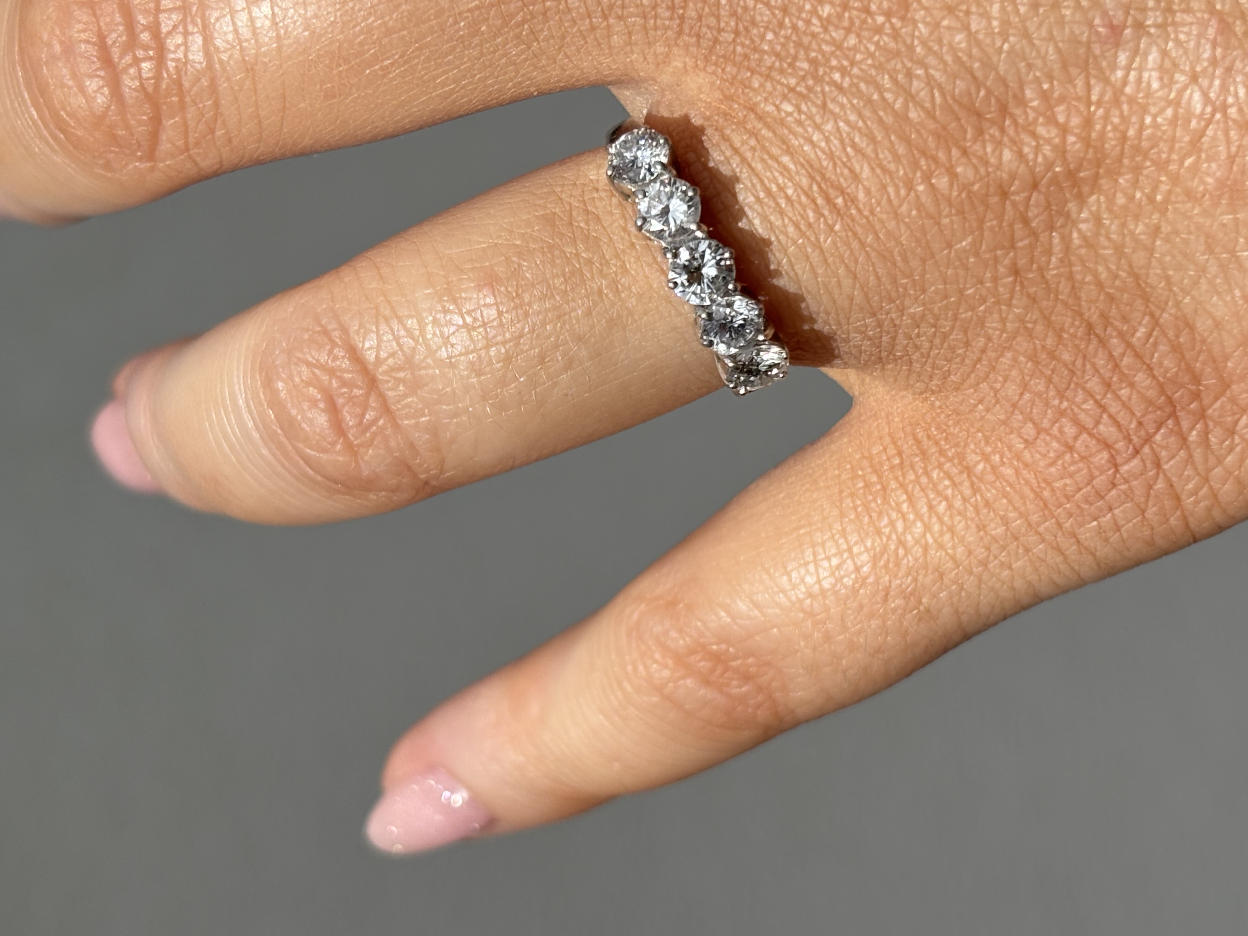 18ct White Gold Diamond Five Stone Ring view 3