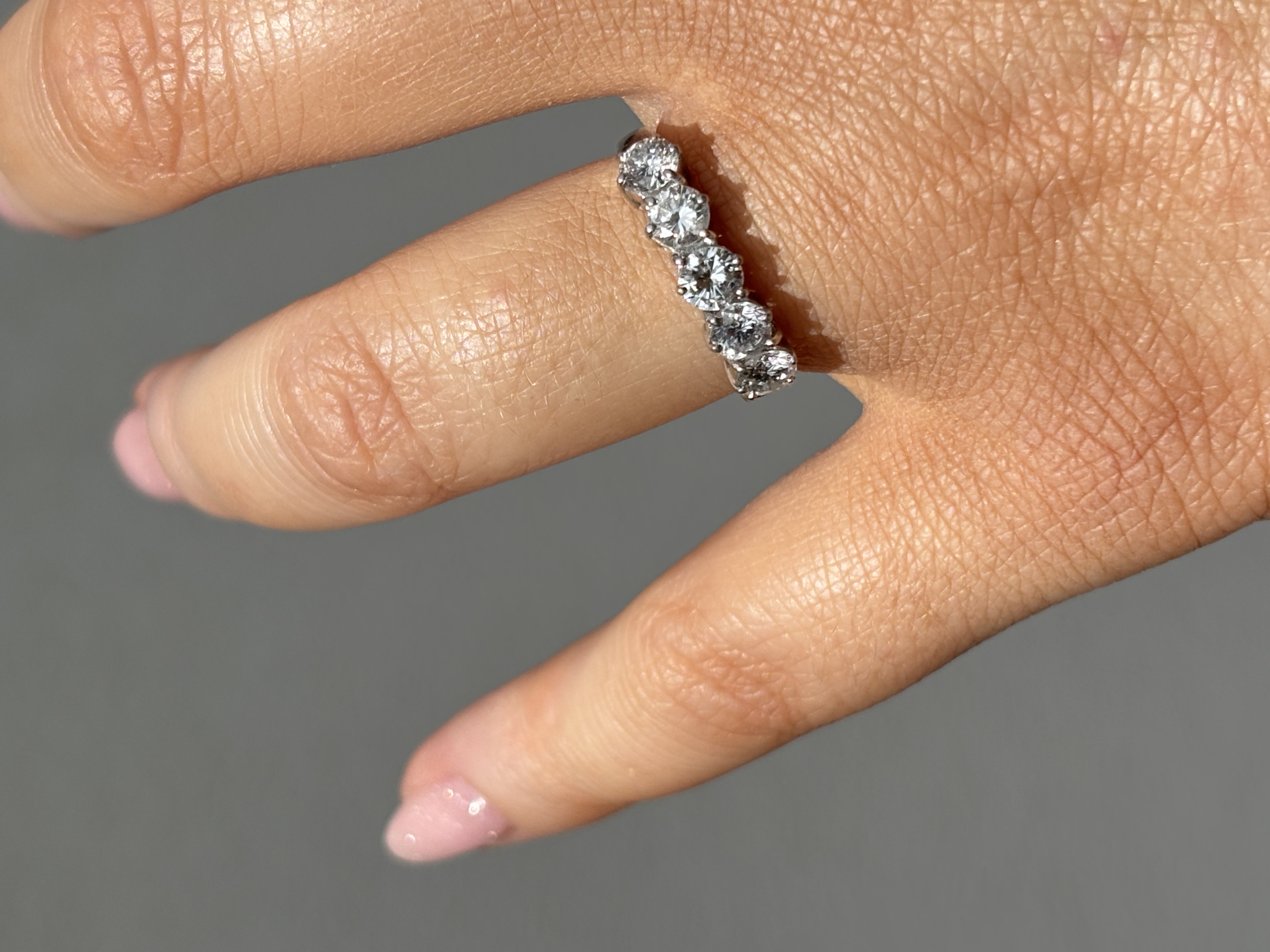 18ct White Gold Diamond Five Stone Ring view 4