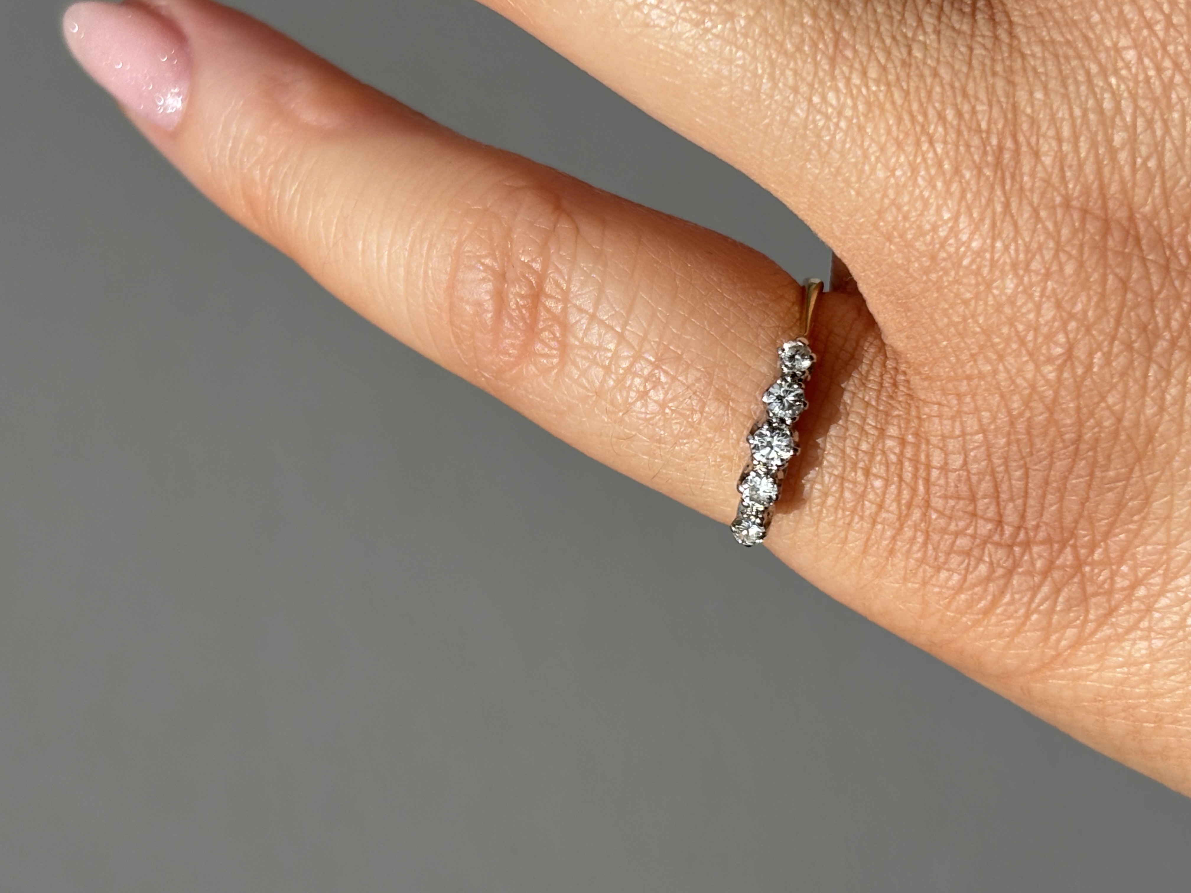 18ct Yellow Gold Diamond Five Stone Ring view 3