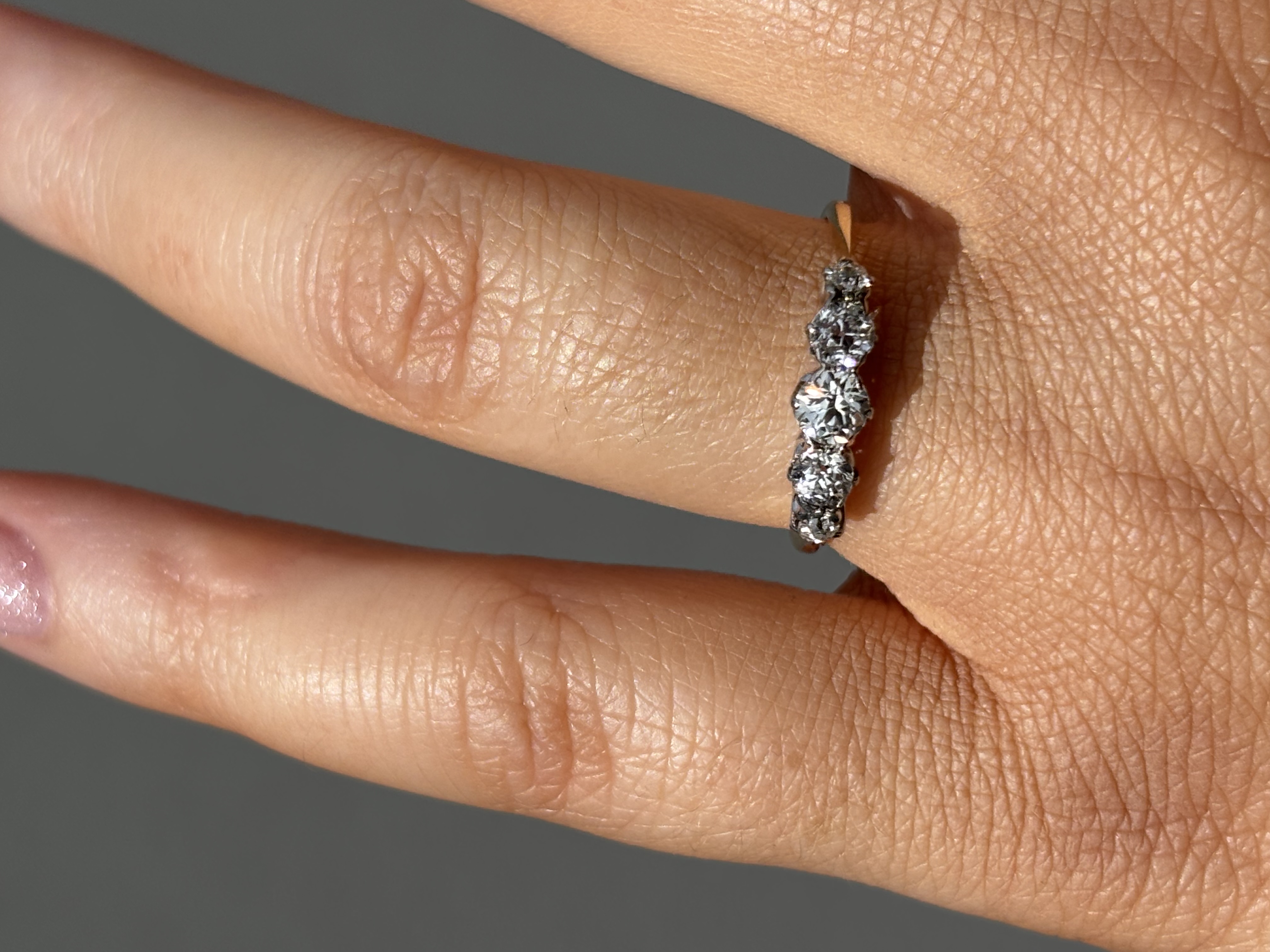 18ct Yellow Gold Diamond Five Stone Ring view 4