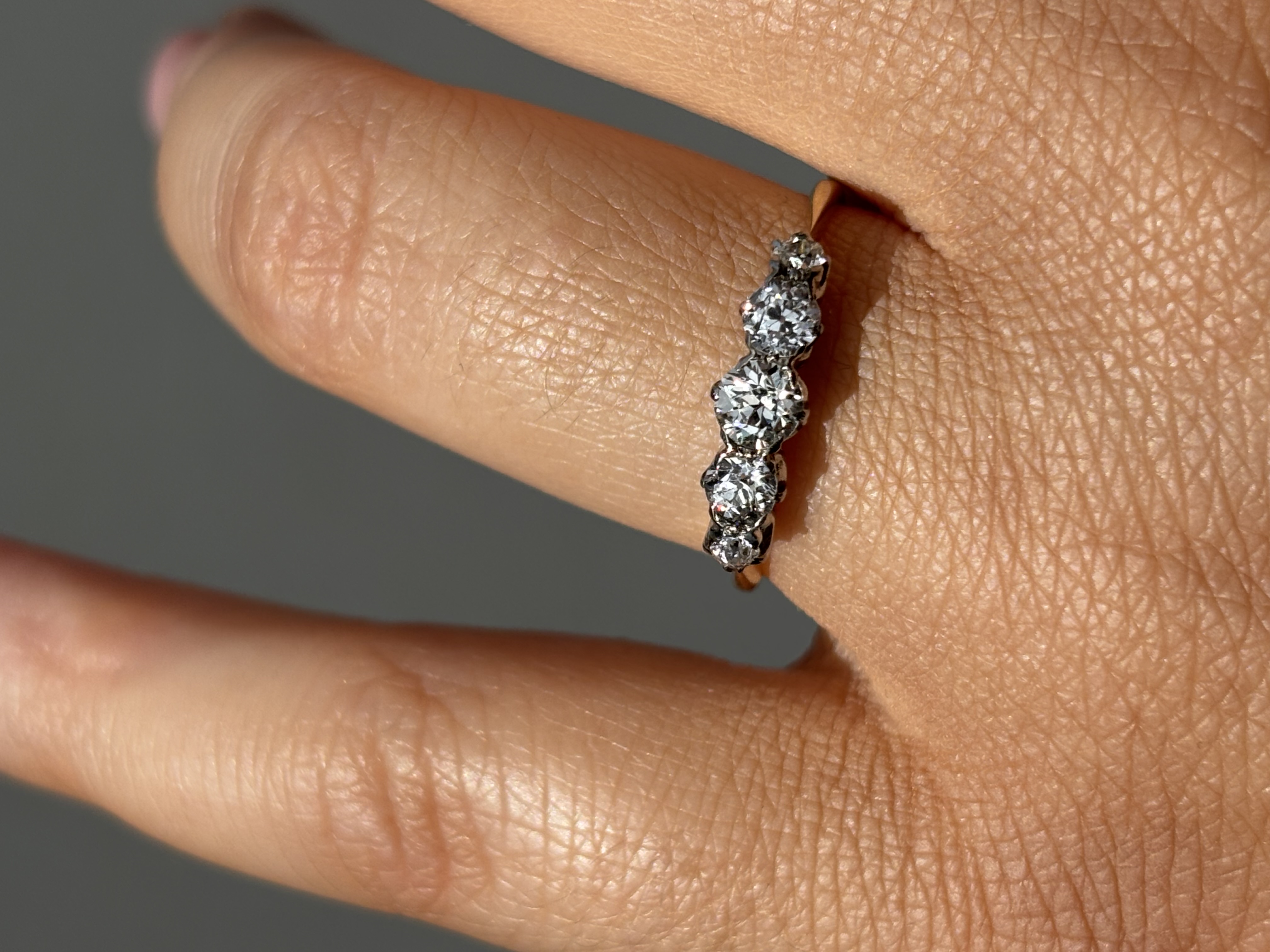 18ct Yellow Gold Diamond Five Stone Ring view 5