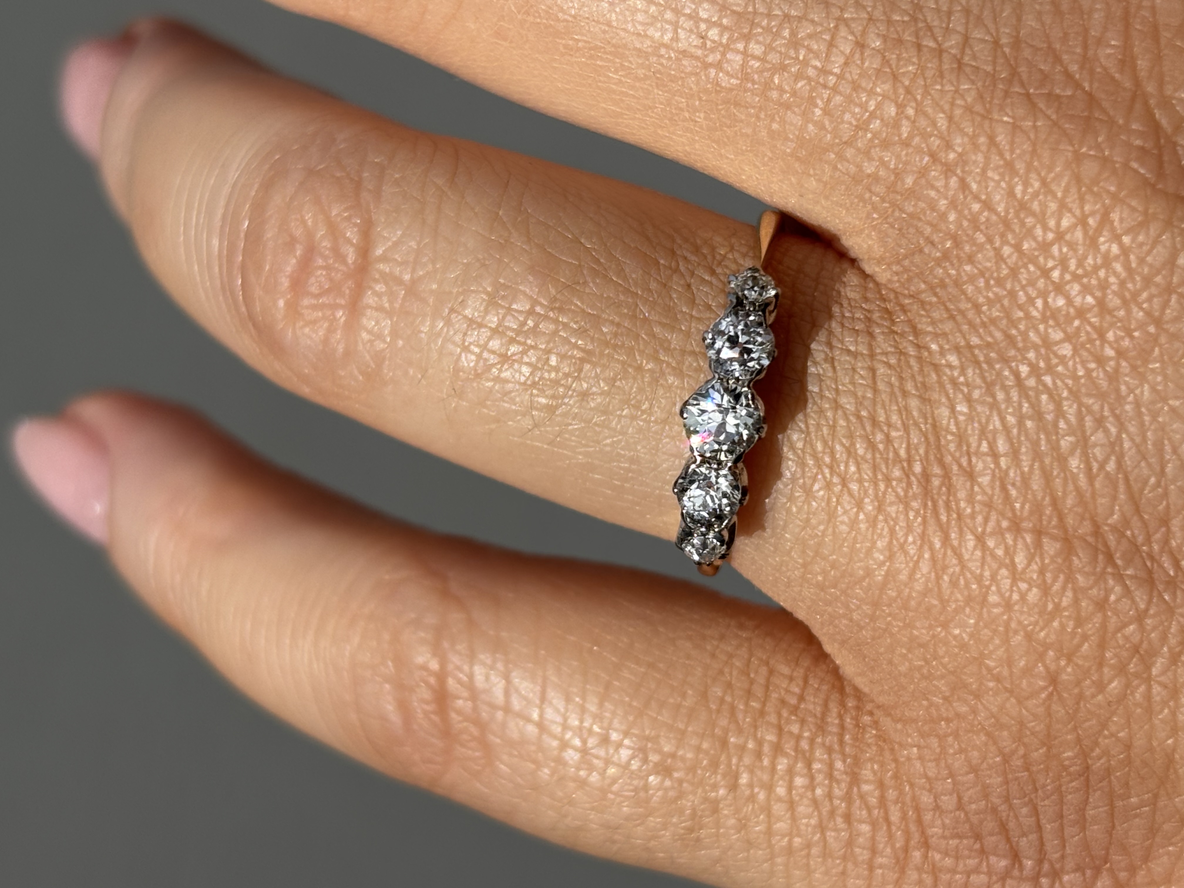 18ct Yellow Gold Diamond Five Stone Ring view 3