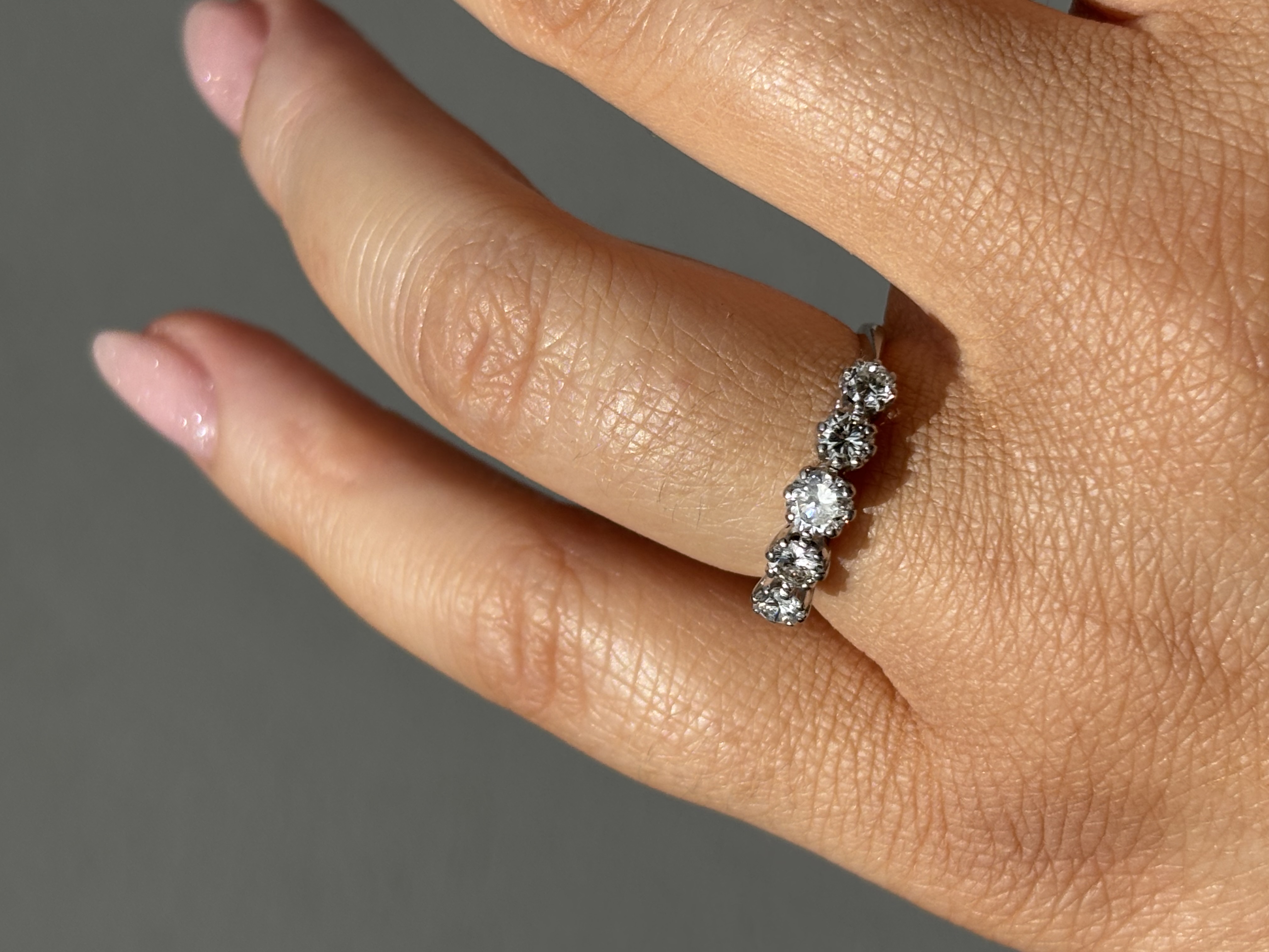 18ct White Gold Diamond Five Stone Ring view 4