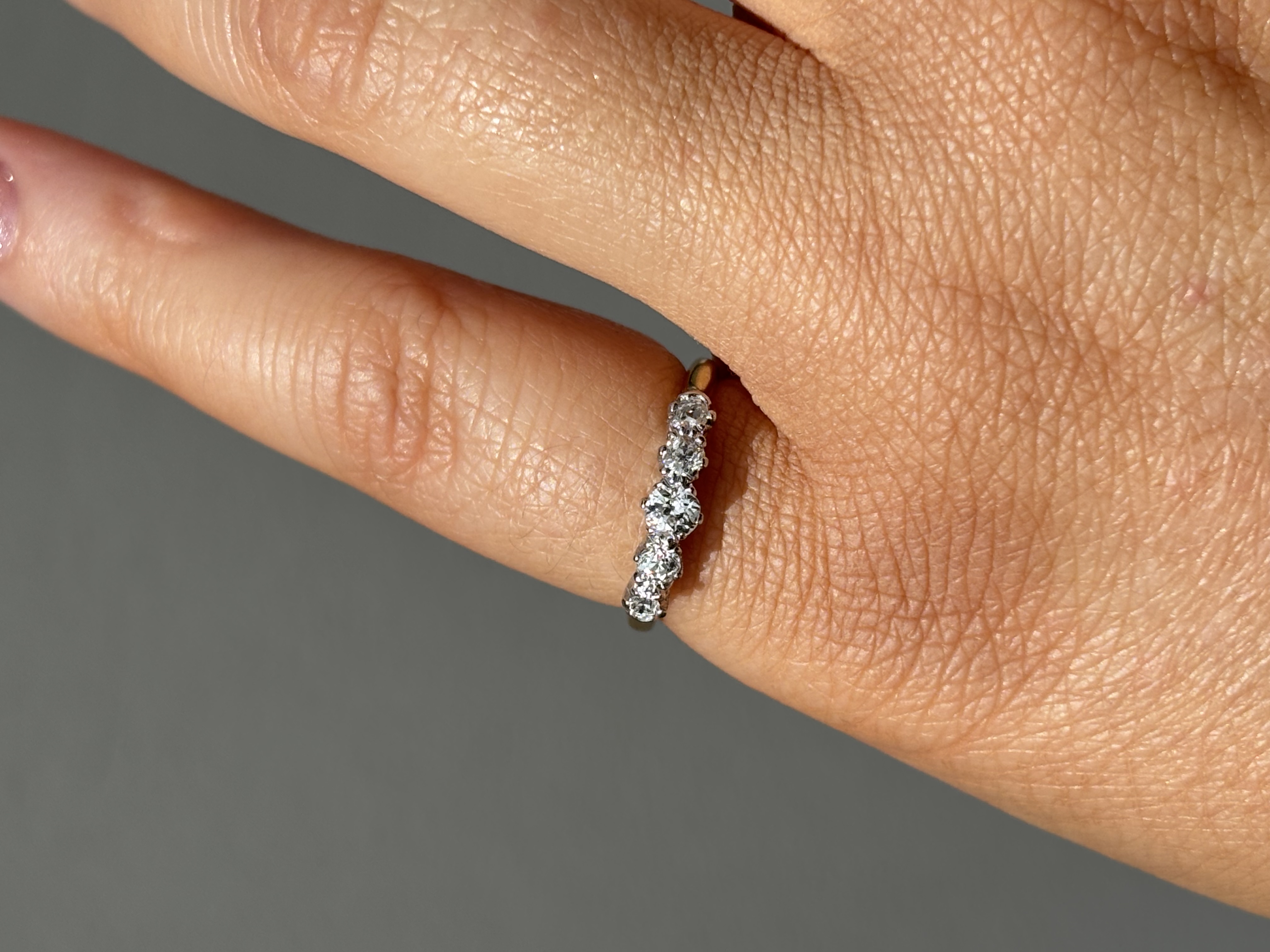 18ct Yellow Gold Diamond Five Stone Ring view 3