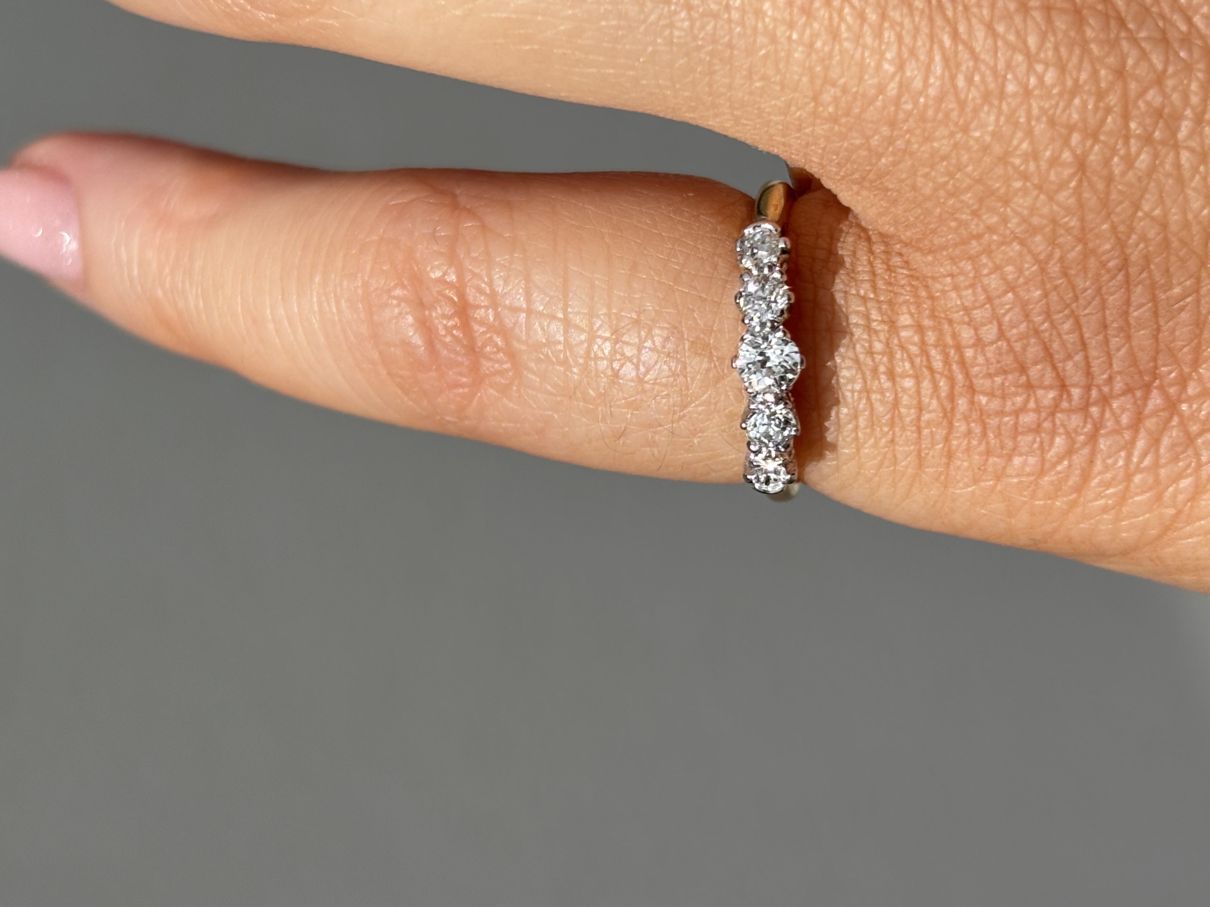 18ct Yellow Gold Diamond Five Stone Ring view 4