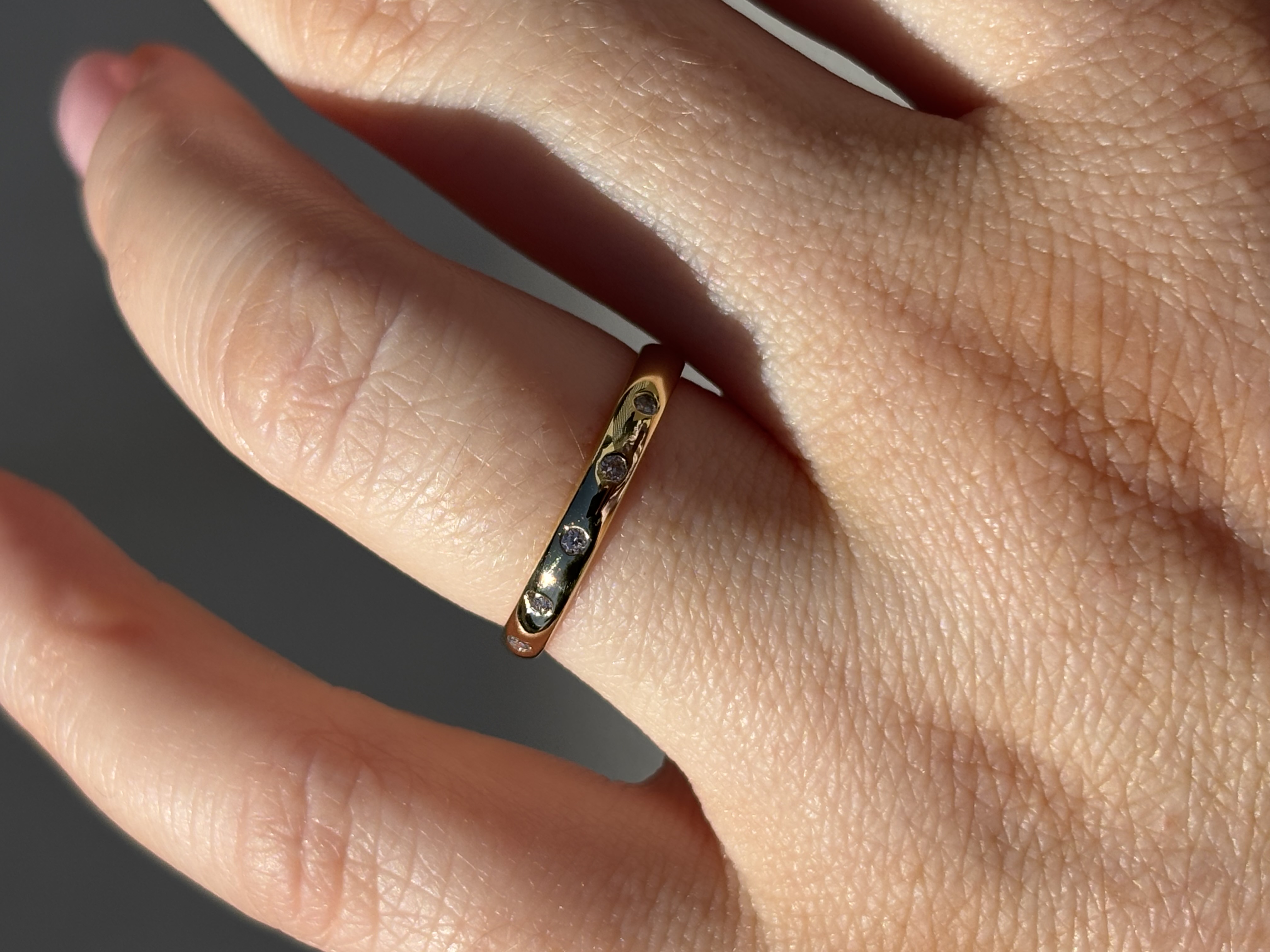 18ct Yellow Gold Flush-set Diamond Band view 4