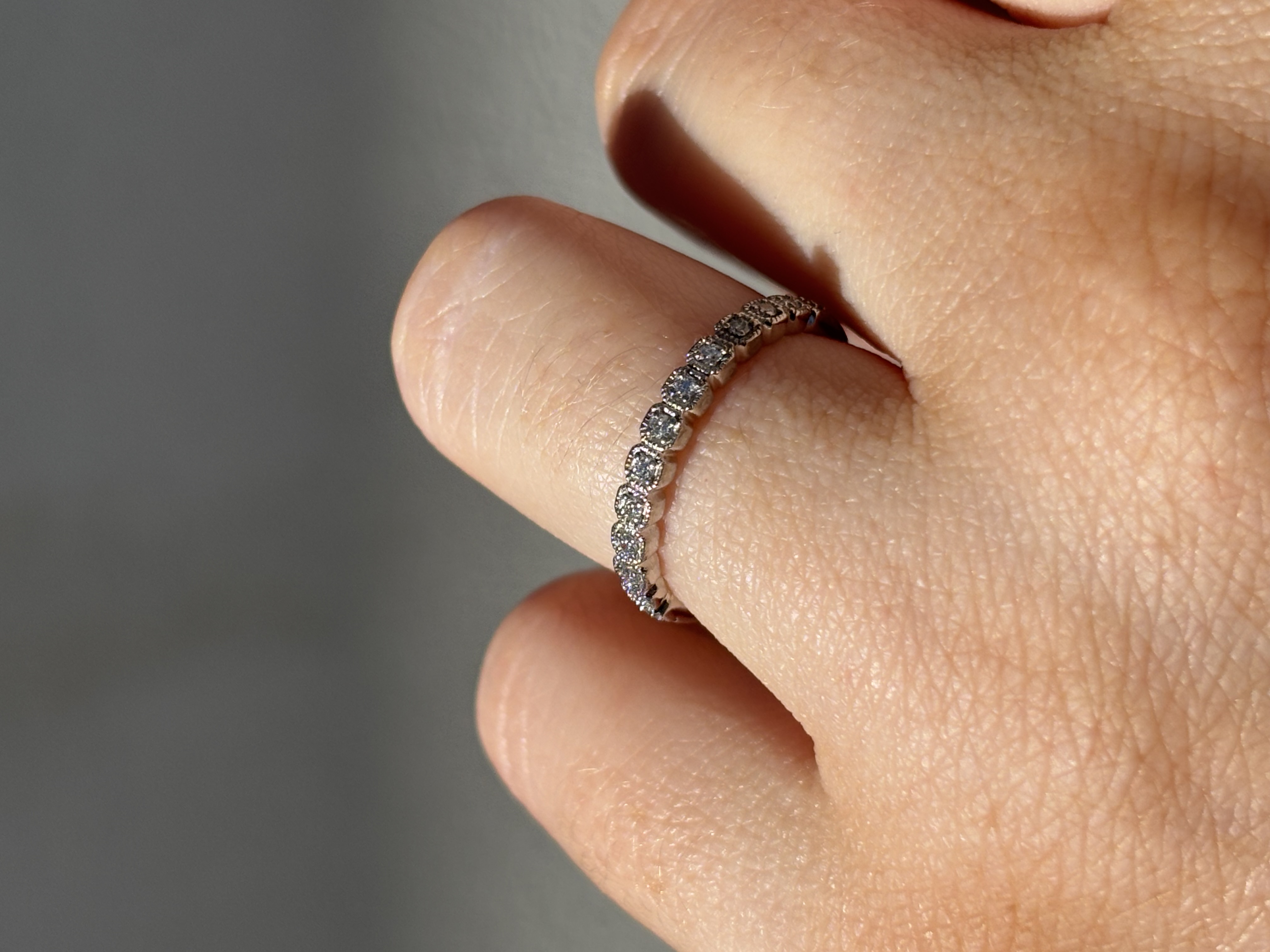 9ct White Gold Diamond Milgrain Half-eternity view 3