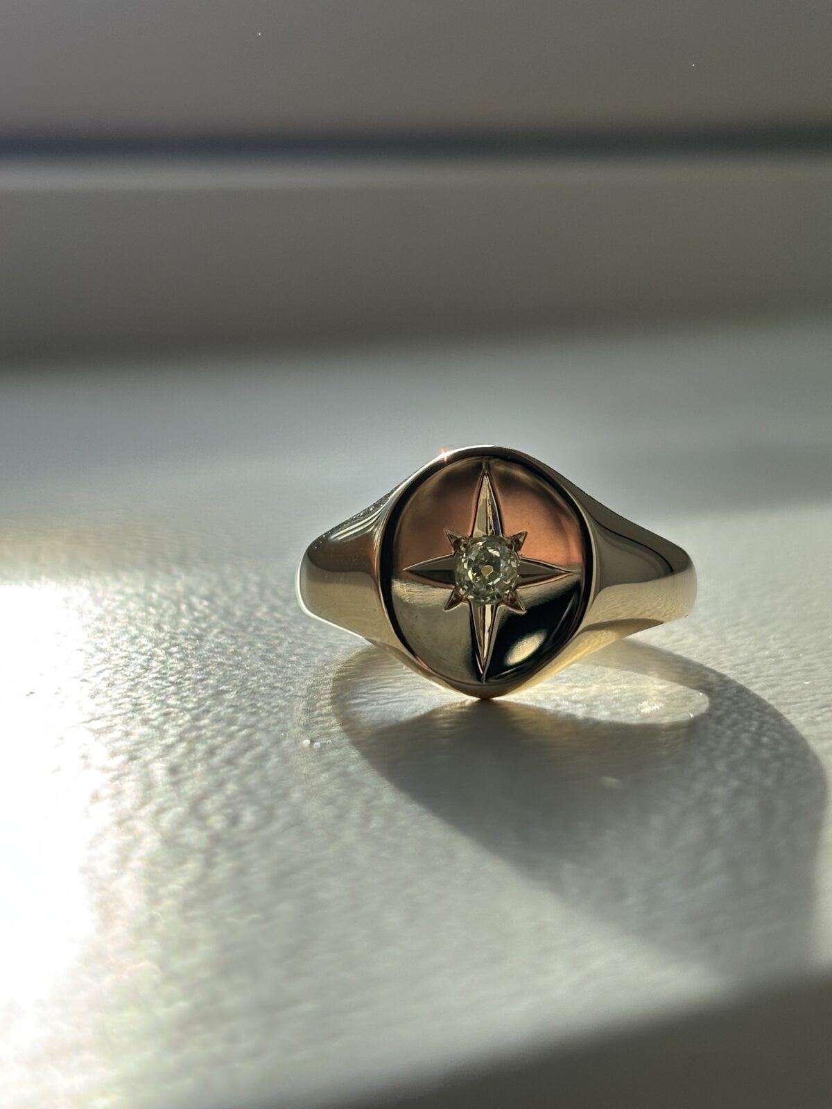 9ct Yellow Gold Bespoke Diamond Signet view 3
