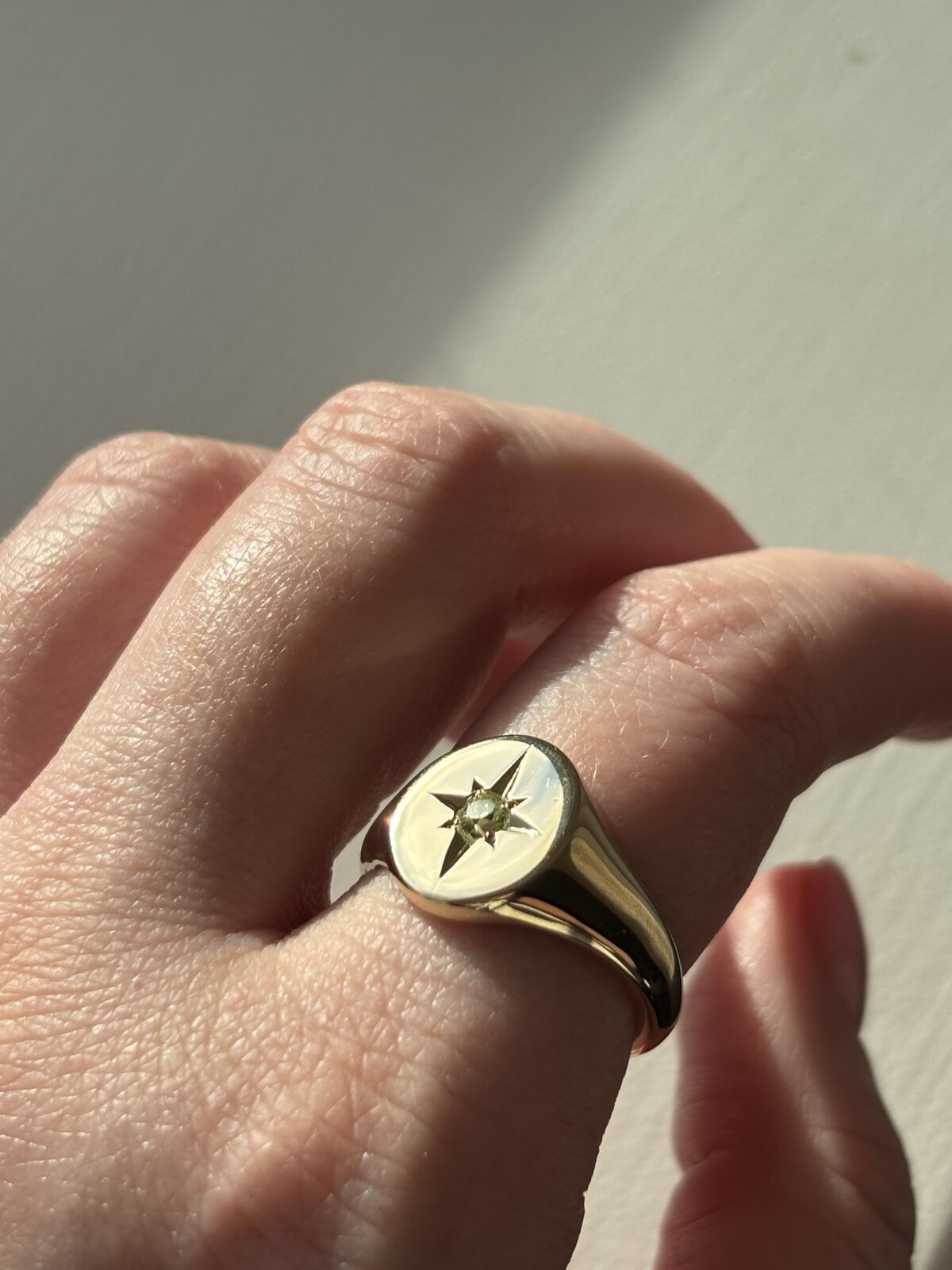 9ct Yellow Gold Bespoke Diamond Signet view 2