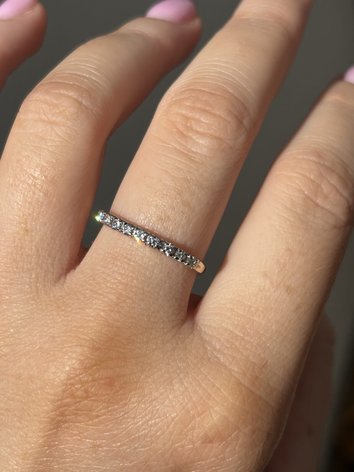 9ct Yellow Gold Claw-set Diamond Band view 2