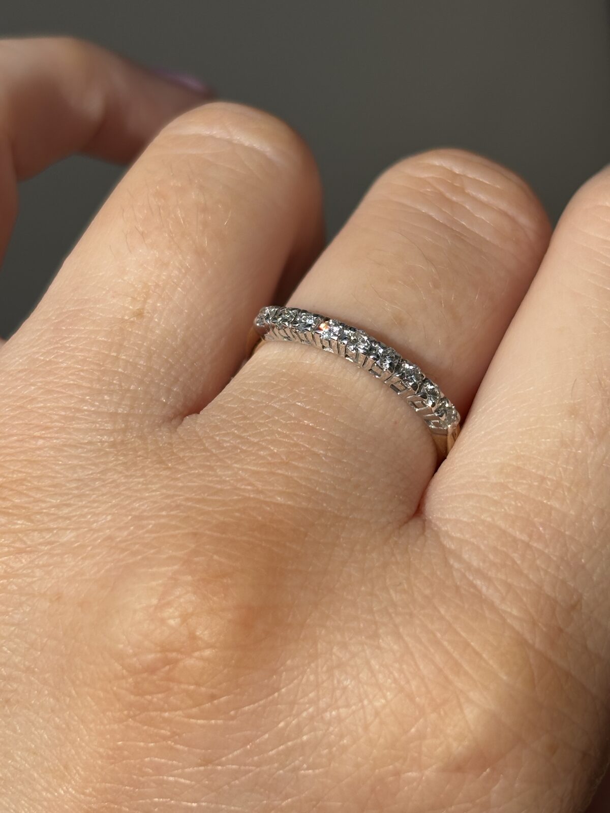 9ct Yellow Gold Claw-set Diamond Band view 4