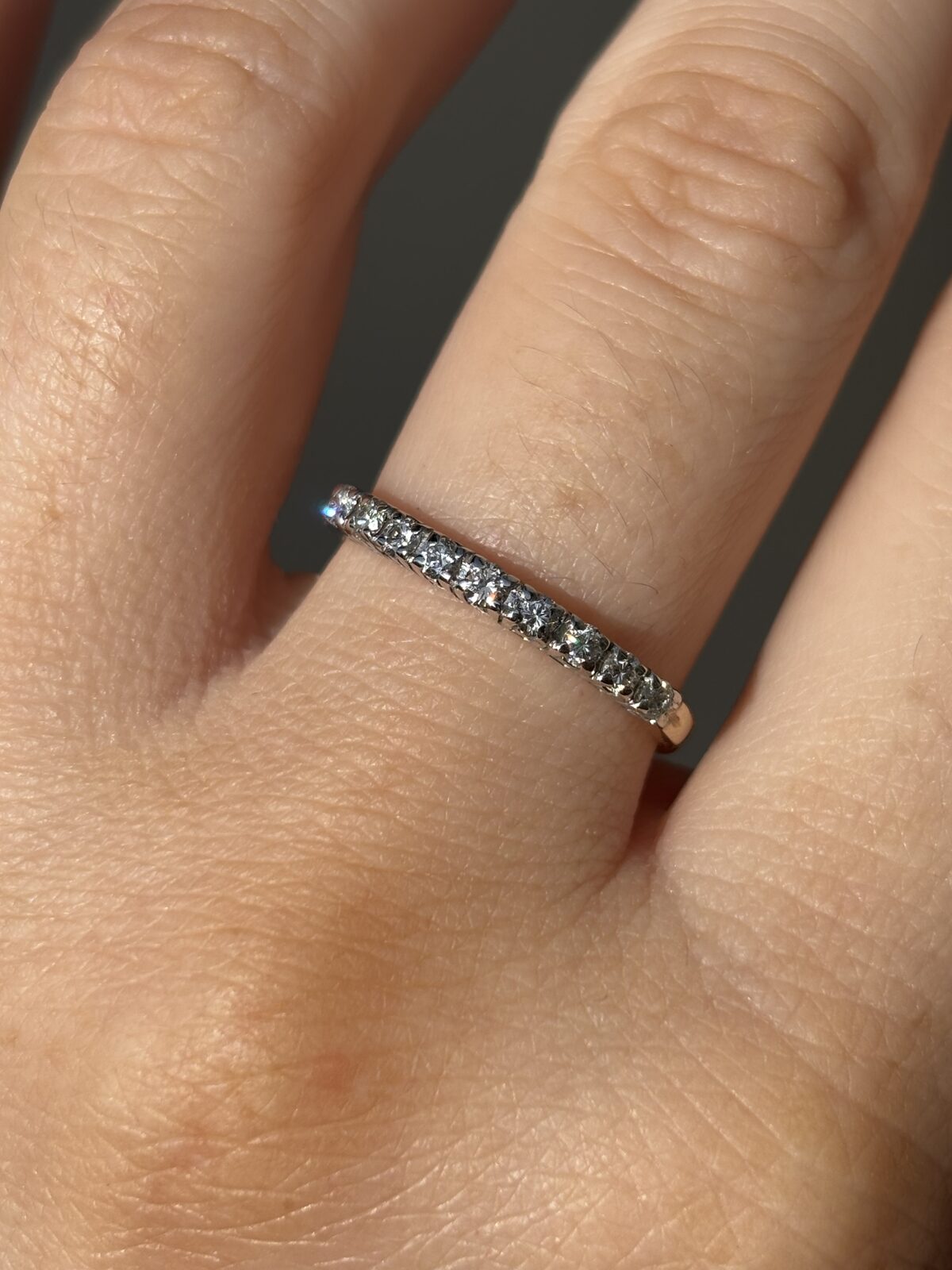 9ct Yellow Gold Claw-set Diamond Band view 3