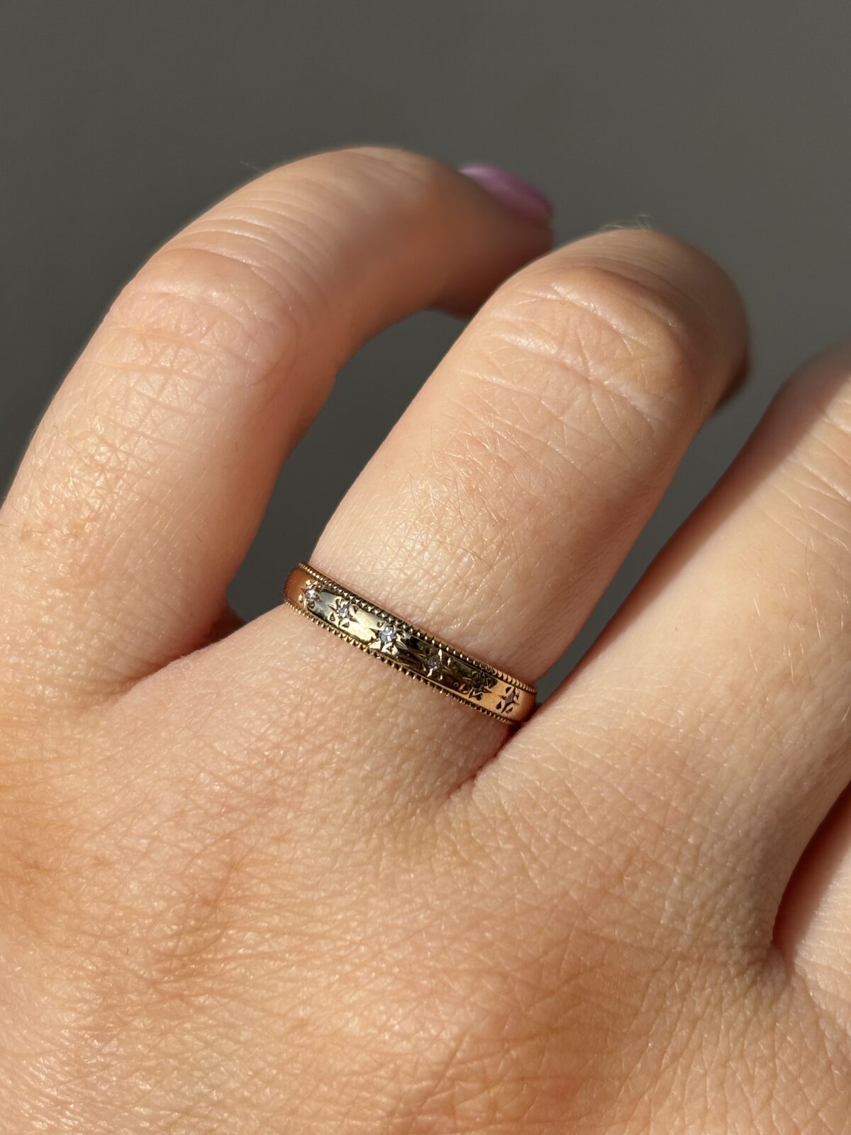 9ct Yellow Gold Diamond Band view 2