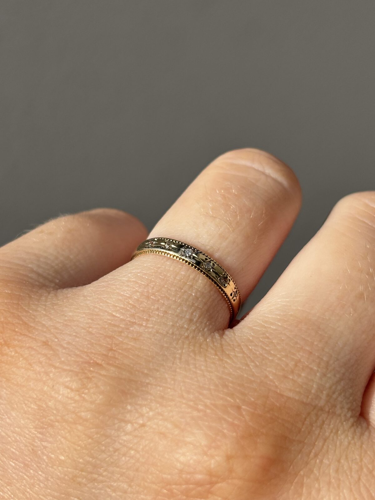 9ct Yellow Gold Diamond Band view 3